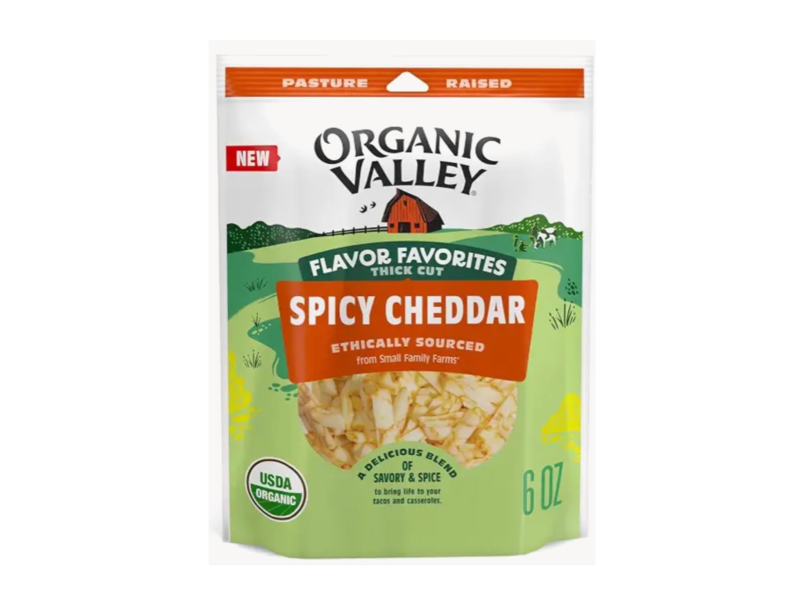 Organic Valley Flavor Favorites thick-cut spicy cheddar, the cheese that started this loaf